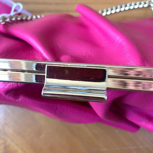 Fiordaliso Made In Italy Pink Leather Layered Clutch Crossbody Bag - Picture 14 of 16